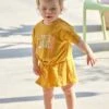 2-in-1 Dress With Bow For Babies - Dark Yellow -PETIT BATEAU Sales Store 2 in 1 dress with bow for babies