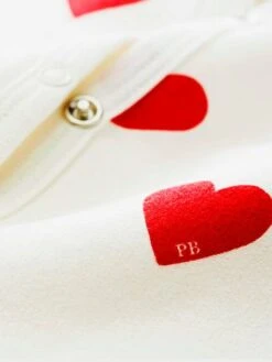 Baby Sleepsuit With Hearts, In Fleece, Petit Bateau - White Light All Over Printed -PETIT BATEAU Sales Store baby sleepsuit with hearts in fleece petit bateau 4