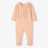 Bambi By Disney® Velour Sleepsuit For Babies - Pink Light Solid With Design -PETIT BATEAU Sales Store bambi by disney velour sleepsuit for babies