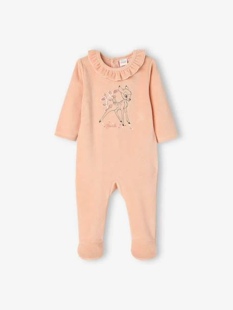 Bambi By Disney® Velour Sleepsuit For Babies - Pink Light Solid With Design 3 Bambi By Disney® Velour Sleepsuit For Babies - Pink Light Solid With Design