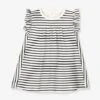 Bodysuit Dress With Sailor-Style Stripes, Organic Cotton, For Babies By PETIT BATEAU - White Medium Solid With Design -PETIT BATEAU Sales Store bodysuit dress with sailor style stripes organic cotton for babies by petit bateau