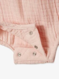 Bodysuit In Cotton Gauze, For Babies - Light Pink -PETIT BATEAU Sales Store bodysuit in cotton gauze for babies 3