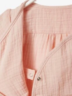 Bodysuit In Cotton Gauze, For Babies - Light Pink -PETIT BATEAU Sales Store bodysuit in cotton gauze for babies 4