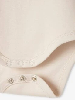 Bodysuit With Contrasting Sleeves For Babies - Beige Medium Solid With Decor -PETIT BATEAU Sales Store bodysuit with contrasting sleeves for babies 4
