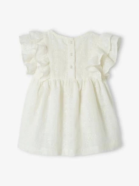 Broderie Anglaise Dress For Babies - Ecru 4 Broderie Anglaise Dress For Babies - Ecru - Image 2