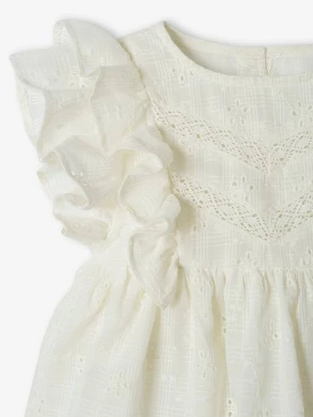 Broderie Anglaise Dress For Babies - Ecru 5 Broderie Anglaise Dress For Babies - Ecru - Image 3
