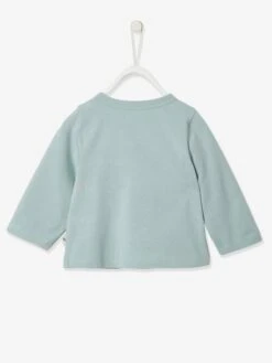 Cardigan In Organic Cotton, For Newborns - Green -PETIT BATEAU Sales Store cardigan in organic cotton for newborns 3