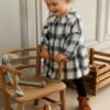 Chequered Dress For Babies - Dark Blue Checks 2 Chequered Dress For Babies - Dark Blue Checks -PETIT BATEAU Sales Store chequered dress for babies