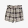 Chequered Shorts For Baby Girls - Chequered Grey -PETIT BATEAU Sales Store chequered shorts for baby girls