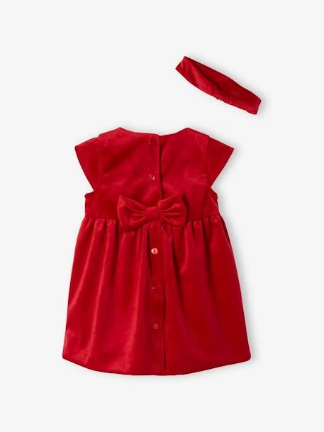 Christmas Gift Box, Sequinned Dress & Matching Headband For Babies - Red 4 Christmas Gift Box, Sequinned Dress & Matching Headband For Babies - Red - Image 2