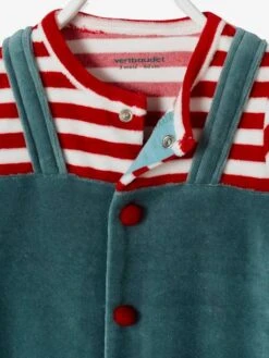 Christmas Gift Set For Babies: Velour Sleepsuit + Bib - Dark Green -PETIT BATEAU Sales Store christmas gift set for babies velour sleepsuit bib 4