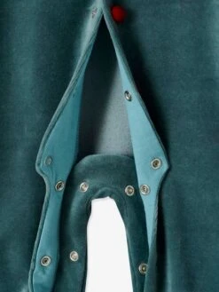 Christmas Gift Set For Babies: Velour Sleepsuit + Bib - Dark Green -PETIT BATEAU Sales Store christmas gift set for babies velour sleepsuit bib 5