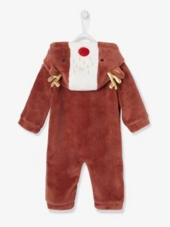 Christmas Reindeer Jumpsuit, For Babies - Light Brown -PETIT BATEAU Sales Store christmas reindeer jumpsuit for babies 2