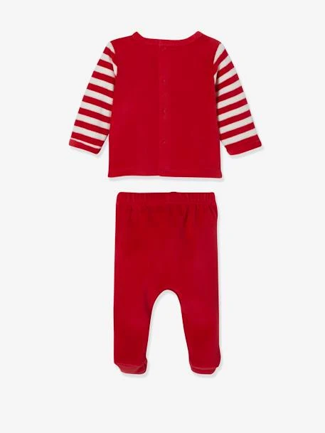 Christmas Velour Pyjamas For Babies - Dark Red 4 Christmas Velour Pyjamas For Babies - Dark Red - Image 2