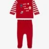Christmas Velour Pyjamas For Babies - Dark Red -PETIT BATEAU Sales Store christmas velour pyjamas for babies