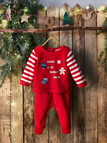 Christmas Velour Pyjamas For Babies - Dark Red 8 Christmas Velour Pyjamas For Babies - Dark Red - Image 6