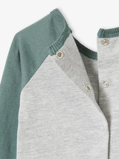 Colourblock Top With Raglan Sleeves, For Babies - Grey Light Mixed Color 4 Colourblock Top With Raglan Sleeves, For Babies - Grey Light Mixed Color - Image 2