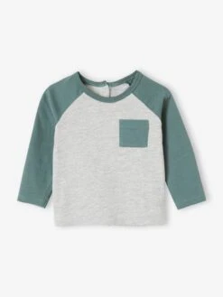 Colourblock Top With Raglan Sleeves, For Babies - Grey Light Mixed Color