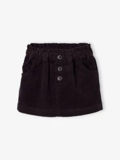 Corduroy Paperbag Skirt For Babies - Black