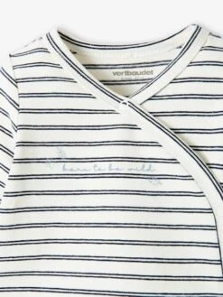 Cotton & Elastane Cardigan For Newborn Babies - White Light Striped -PETIT BATEAU Sales Store cotton elastane cardigan for newborn babies 15