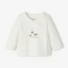 Cotton & Elastane Cardigan For Newborn Babies - White Light Solid With Design -PETIT BATEAU Sales Store cotton elastane cardigan for newborn babies 3