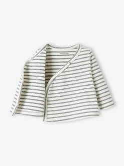 Cotton & Elastane Cardigan For Newborn Babies - White Light Solid With Design -PETIT BATEAU Sales Store cotton elastane cardigan for newborn babies 7