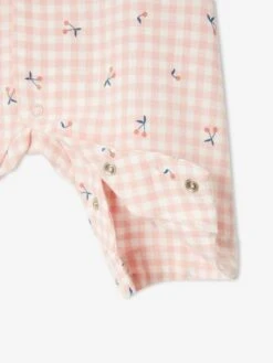 Cotton Flannel Sleepsuit For Babies - Pink Medium Checks -PETIT BATEAU Sales Store cotton flannel sleepsuit for babies 5
