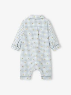 Cotton Flannel Sleepsuit For Babies - White Light Checks -PETIT BATEAU Sales Store cotton flannel sleepsuit for babies 8