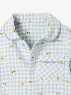 Cotton Flannel Sleepsuit For Babies - White Light Checks -PETIT BATEAU Sales Store cotton flannel sleepsuit for babies 9