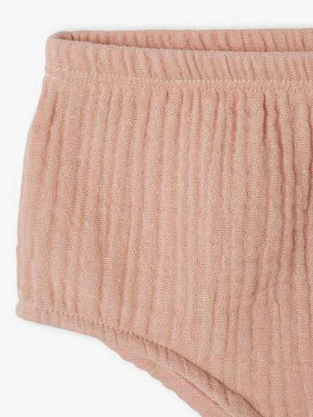 Cotton Gauze Bloomer Shorts For Babies - Rosy 8 Cotton Gauze Bloomer Shorts For Babies - Rosy - Image 6