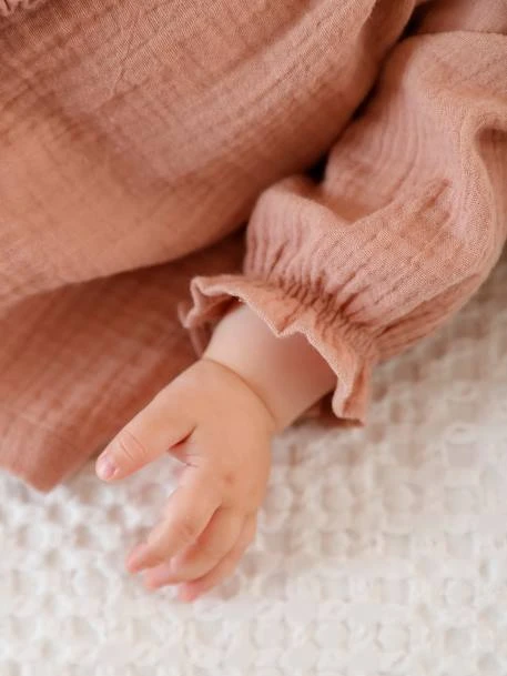 Cotton Gauze Dress & Matching Briefs For Babies - Pink Medium Solid 12 Cotton Gauze Dress & Matching Briefs For Babies - Pink Medium Solid - Image 10