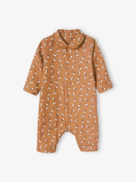Cotton Sleepsuit With Front Opening For Baby Girls - Brown Medium All Over Printed 4 Cotton Sleepsuit With Front Opening For Baby Girls - Brown Medium All Over Printed - Image 2
