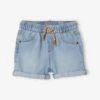 Denim Shorts For Babies - Blue Medium Wasched -PETIT BATEAU Sales Store denim shorts for babies