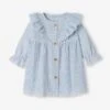 Dress In Seersucker Fabric, For Babies - Crystal Blue -PETIT BATEAU Sales Store dress in seersucker fabric for babies