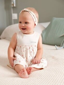 Dress & Matching Headband, For Babies - Ecru -PETIT BATEAU Sales Store dress matching headband for babies 35