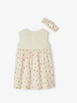 Dress & Matching Headband, For Babies - Ecru -PETIT BATEAU Sales Store dress matching headband for babies 39