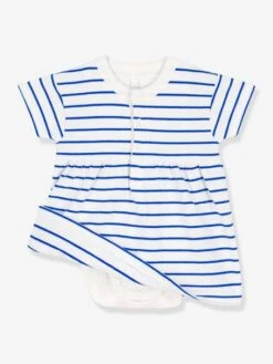 Dress + Short Sleeve Bodysuit, By Petit Bateau - White -PETIT BATEAU Sales Store dress short sleeve bodysuit by petit bateau 3