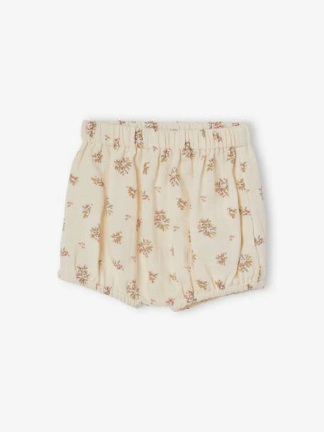 Dress With Bloomers In Cotton Gauze For Babies - Beige Medium All Over Printed 9 Dress With Bloomers In Cotton Gauze For Babies - Beige Medium All Over Printed - Image 7