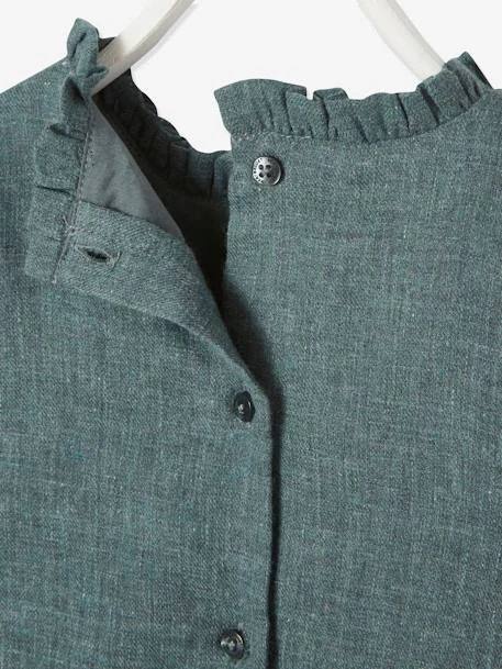 Dress With Embroidered Cravat For Babies - Khaki 10 Dress With Embroidered Cravat For Babies - Khaki - Image 8