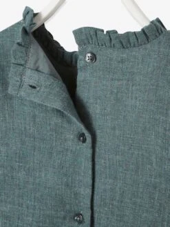 Dress With Embroidered Cravat For Babies - Grey Light Mixed Color -PETIT BATEAU Sales Store dress with embroidered cravat for babies 7