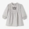 Dress With Embroidered Cravat For Babies - Khaki -PETIT BATEAU Sales Store dress with embroidered cravat for babies 8