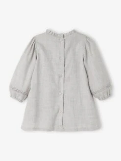 Dress With Embroidered Cravat For Babies - Khaki 11 Dress With Embroidered Cravat For Babies - Khaki -PETIT BATEAU Sales Store dress with embroidered cravat for babies 9