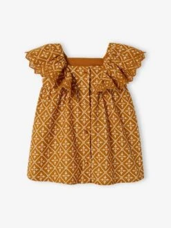 Dress With Ruffles For Babies - Caramel -PETIT BATEAU Sales Store dress with ruffles for babies 1
