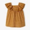 Dress With Ruffles For Babies - Caramel -PETIT BATEAU Sales Store dress with ruffles for babies