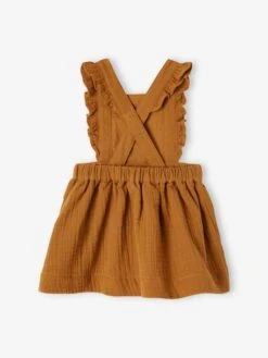 PETIT BATEAU Sales Store -PETIT BATEAU Sales Store dungaree dress in cotton gauze for babies 11