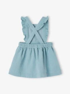 Dungaree Dress In Cotton Gauze, For Babies - Pink -PETIT BATEAU Sales Store dungaree dress in cotton gauze for babies 15