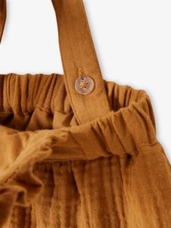 Dungaree Dress In Cotton Gauze, For Babies - Caramel -PETIT BATEAU Sales Store dungaree dress in cotton gauze for babies 22