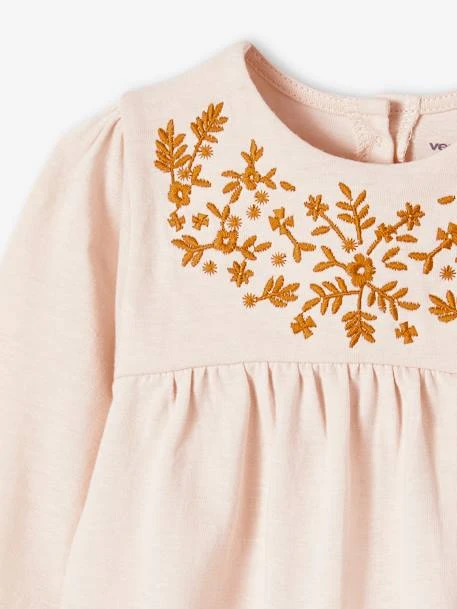 Embroidered Long Sleeve Top For Babies - Beige Light Solid With Design 4 Embroidered Long Sleeve Top For Babies - Beige Light Solid With Design - Image 2