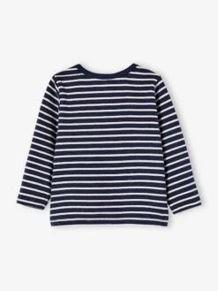 Embroidered Striped Top For Babies - Blue Dark Striped -PETIT BATEAU Sales Store embroidered striped top for babies 8