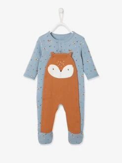 Fleece Sleepsuit For Babies - Grey Medium All Over Printed